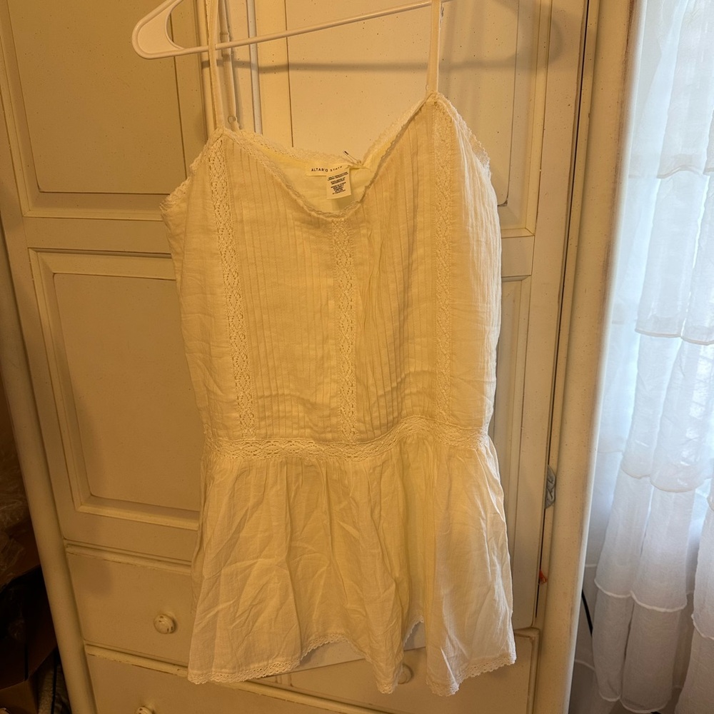 Altar'd State White Girls' One-Piece Romper with Lace Detail
